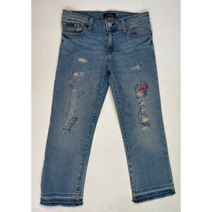 Polo Ralph Lauren The Chrystie Kick Flare Crop Denim Jeans Girls Size 12
